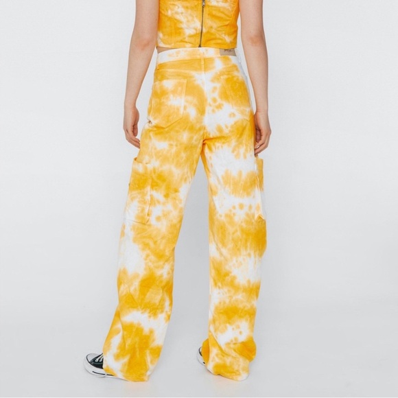 NWT Tie Dye Denim Pocket Detail Cargo Jean size 8 - Picture 3 of 6